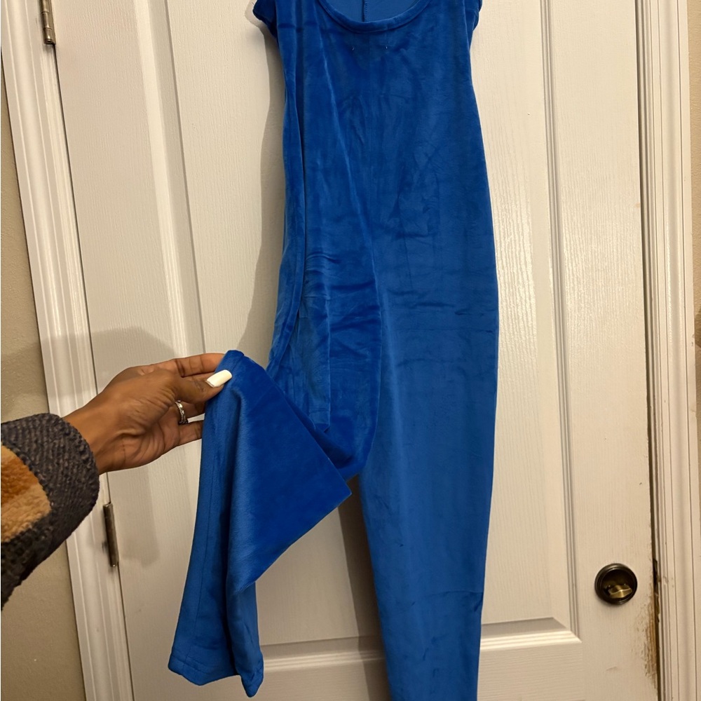 Be-Lux Sport Velvet One Piece in Rich Blue